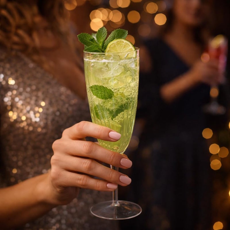 Oojami كؤوس شامبانيا بلاستيكية شفافة سعة 6 أونصات - عبوة 24 قطعة - كؤوس شامبانيا بلاستيكية صلبة يمكن التخلص منها - مثالية للحفلات والأعراس والتصفيق وشرب الشامبانيا - مستلزمات حفلات قابلة لإعادة الاستخدام - Image 5